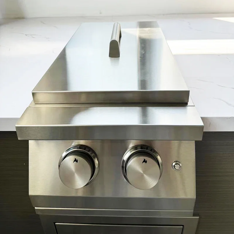 

Factory Direct Sale Commercial Built In Barbeque Island Stainless Steel Gas Double Side Burner