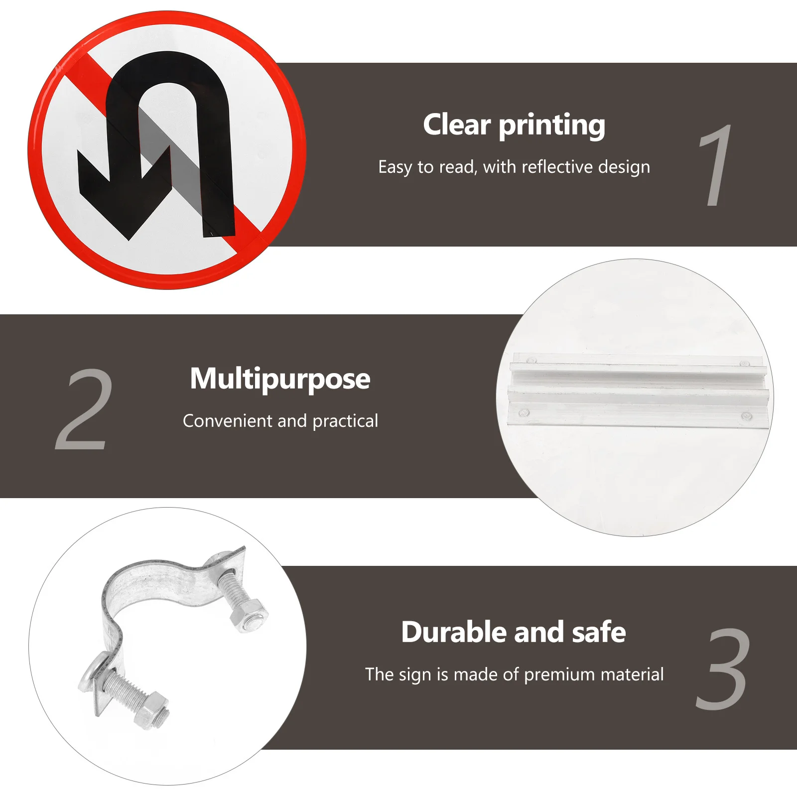 

No Turn Around Sign Metal Reflective Weatherproof Driveway Road Traffic Control Privacy Indicator Sign For Outdoor Use