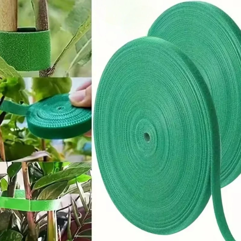 Fitas de Nylon Reutilizáveis para Plantas, Bandagens Verdes para Jardim, Fitas Adesivas para Fixação de Plantas em Casa e Jardim