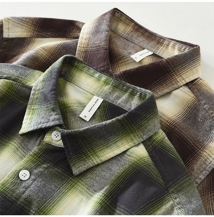 

Японская модная клетчатая рубашка с длинным рукавом, мужская весенняя новая мужская рубашка, литературный топ, квадратная рубашка из 100% хлопка, молодежные повседневные рубашки на каждый день