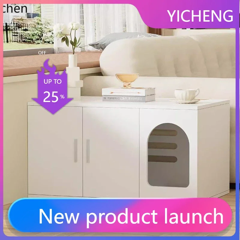 

LYY integrated cat litter cabinet solid wood cat villa with toilet storage cabinet locker