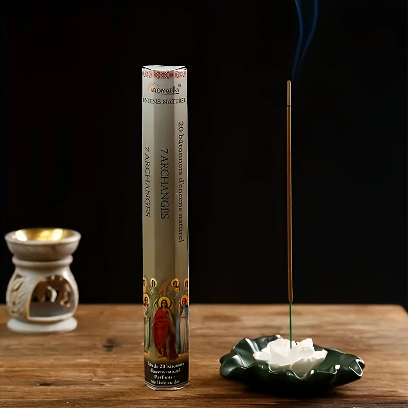 20 عصي بخور مصنوعة يدويًا، عطر سبعة ملائكة، مجموعة مختلطة من الروائح العلاجية للاسترخاء والإيجابية والنوم المحسن - مثالية للمنزل والمكتب واليوجا والتأمل #1