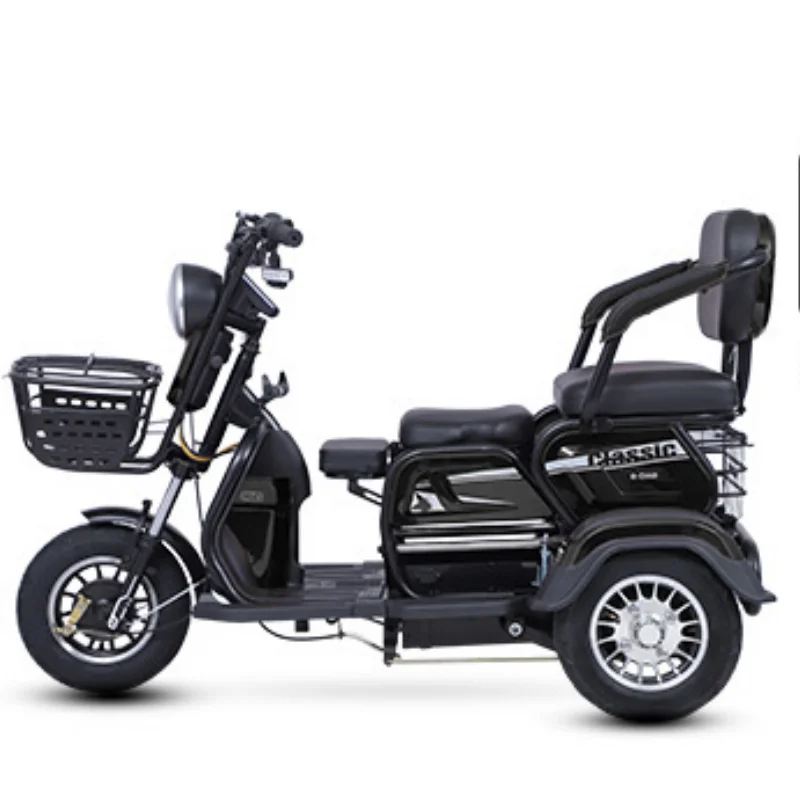 Powerful Family Parent Child Electric Scooter for Adults 1000w 60V Small 3 Wheel Electric Tricycles 3 Seats for Elderly Women