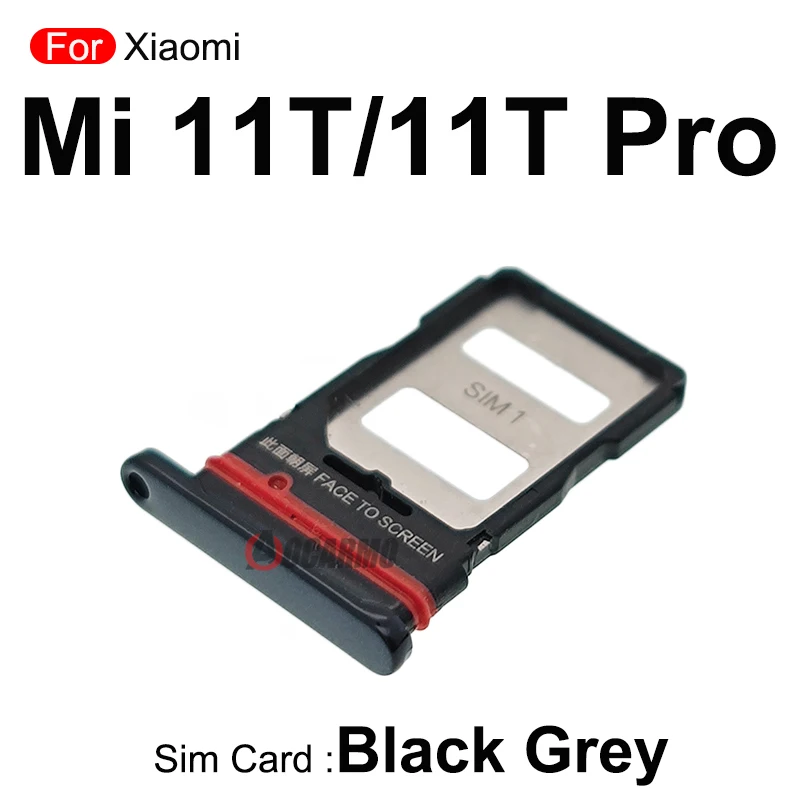 1ชิ้นสำหรับ Xiaomi 11T Mi 11tpro ถาดใส่ซิมการ์ดสีเทาอะไหล่ช่องใส่ซิมการ์ด