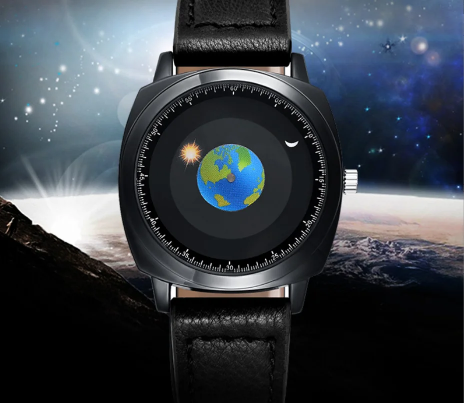 Reloj con correa para hombre, moda innovadora, Earth