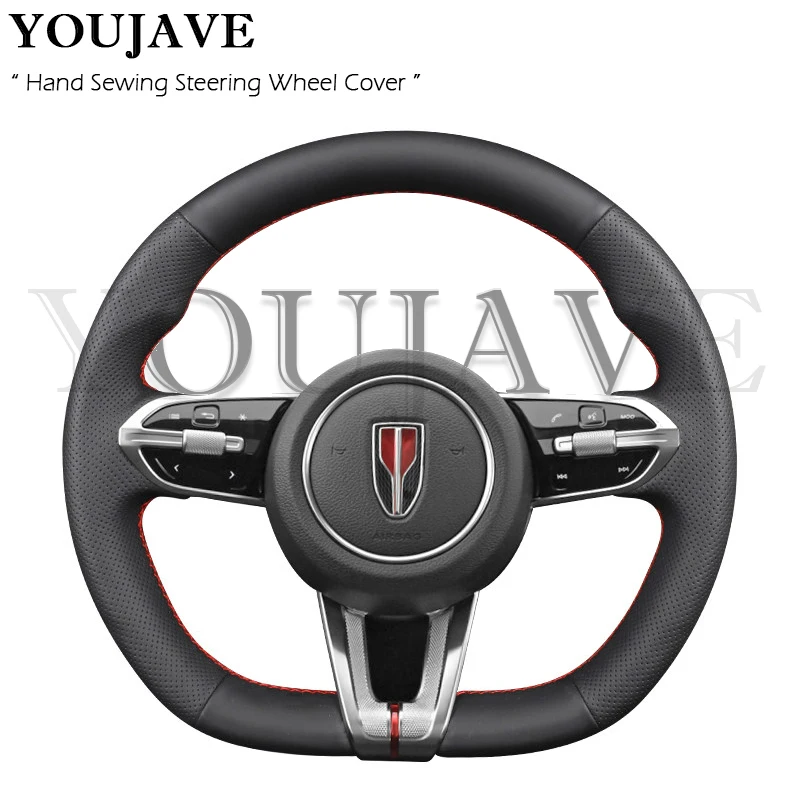 

Для Hongqi H6 H9 HS3 PHEV 2023-2026: Чехол на руль ручной работы из нескользящей кожи и замши, аксессуары для интерьера автомобиля