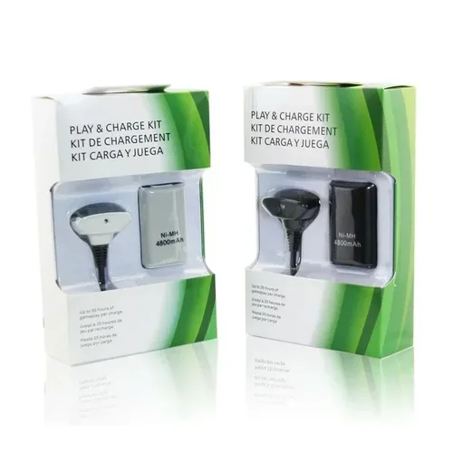 Imagen 2 del producto Batería recargable con Cable de carga para mando de juego inalámbrico Xbox 360, repuesto de batería de 4800mAh para mando