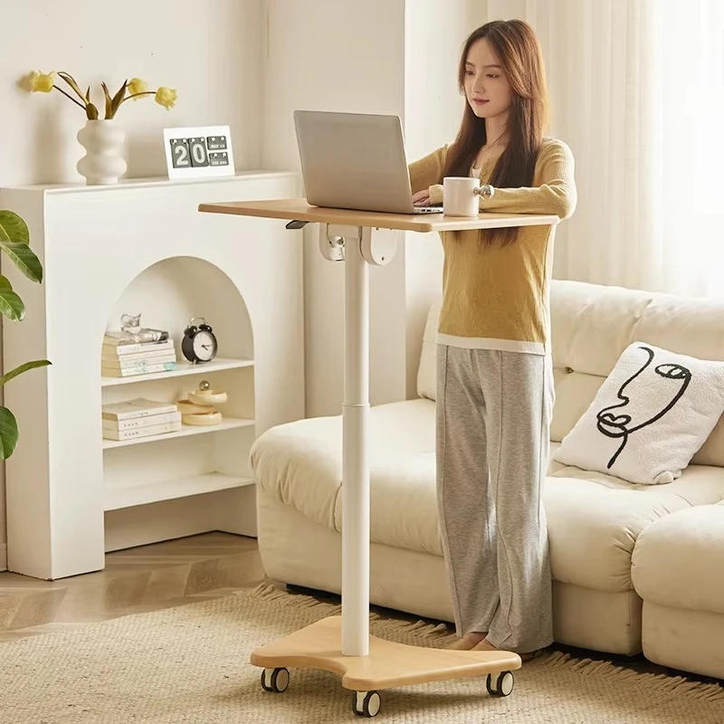 Height Adjustable Pneumatic Mobile Standing Computer Desk Home Office