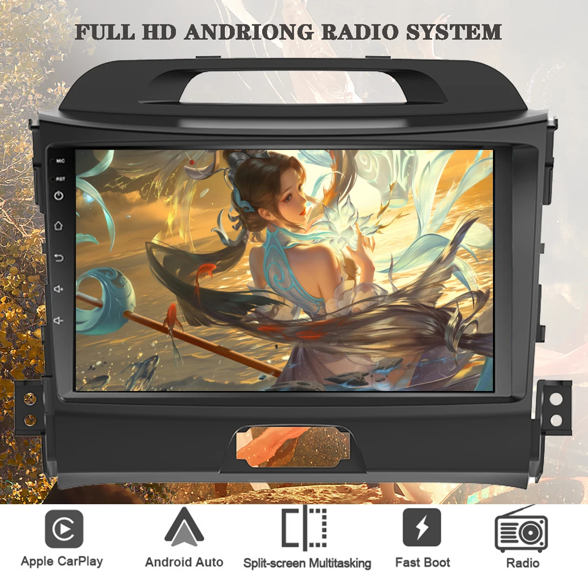 

8G+128G Android 13 Car Video DVD Cassette For KIA Sportage 2011 - 2015 Auto Stereo Headunit GPS Navigation Audio Video Radio FM