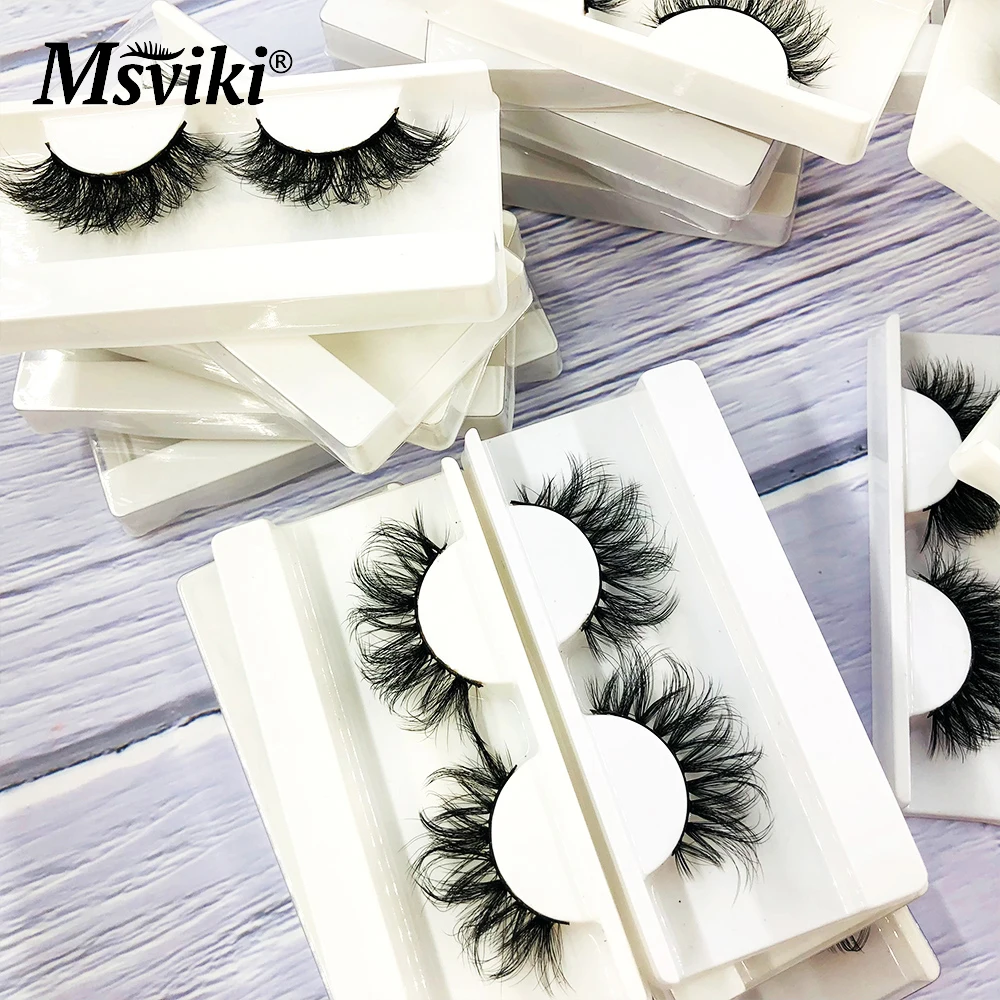 Thick Manga Mink Lashes Bulk Wholesale Natural Crisscross False Eyelashes Box Package Vendors 3D 5D Fluffy Mink Eyelashes Makeup