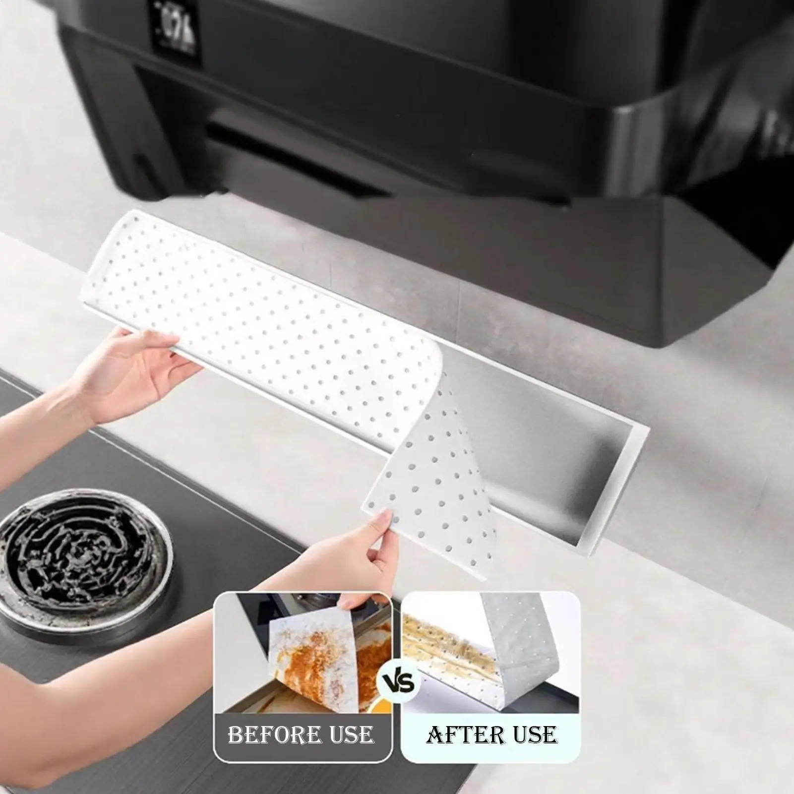 10pcs Kitchen Range Hood Oil-absorbing Cotton Filter Paper Pad Side-absorbing Range Hood Oil Box Oil Tank Oil-absorbing
