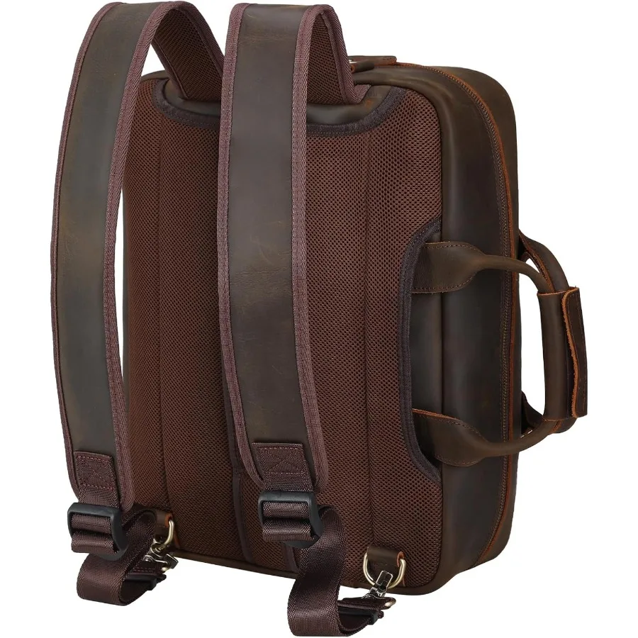 حقيبة ظهر جلدية قابلة للتحويل للرجال من TIDING مقاس 15.6 بوصة حقيبة كمبيوتر محمول حقيبة ساعي البريد حقيبة ظهر للسفر والعمل #2