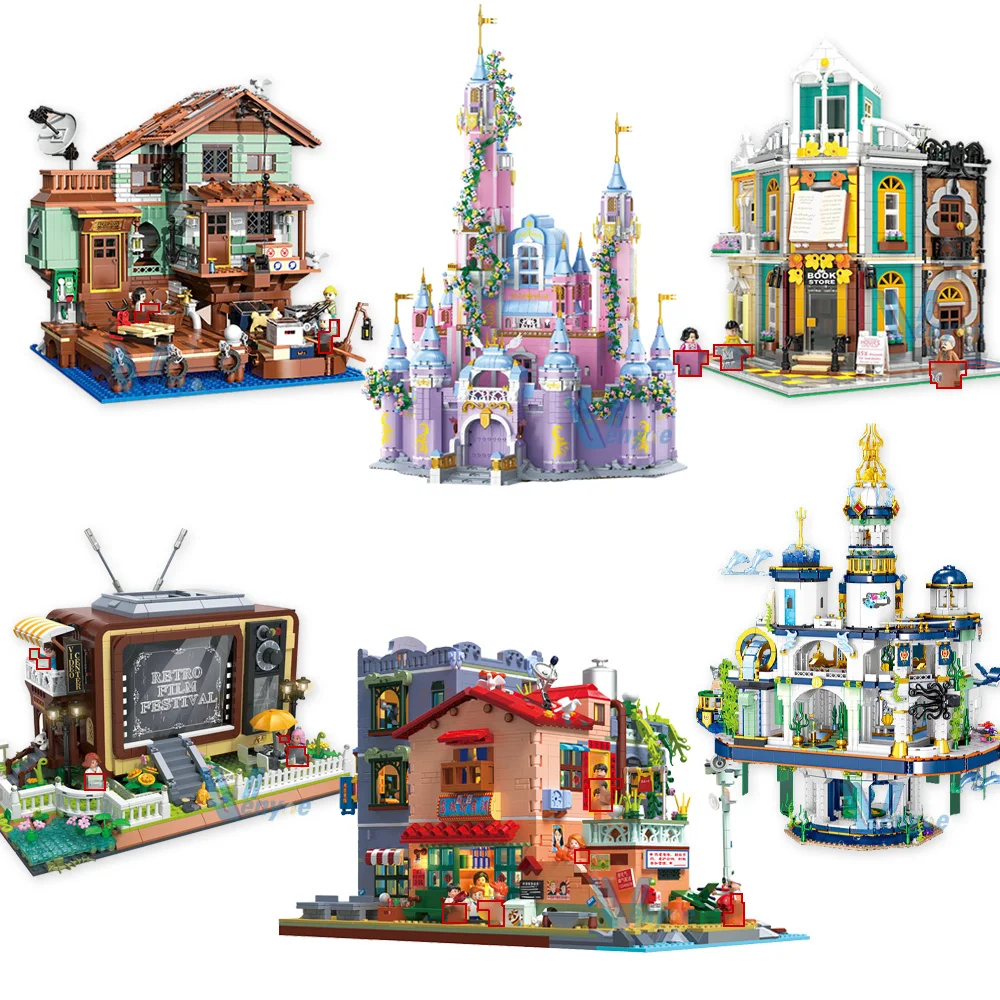 

ZHEGAO Mini Brick Architecture Figure Street View Building Blocks AFisherman’s Wharf ssembled Model Collection Toys For Gift