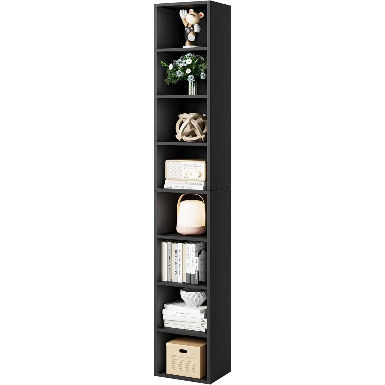 

US Triple Wide 71 Inches Tall Bookshelves and Bookcases, 8-Tier Large CD DVD Storage Shelf with Adjustable Shelves