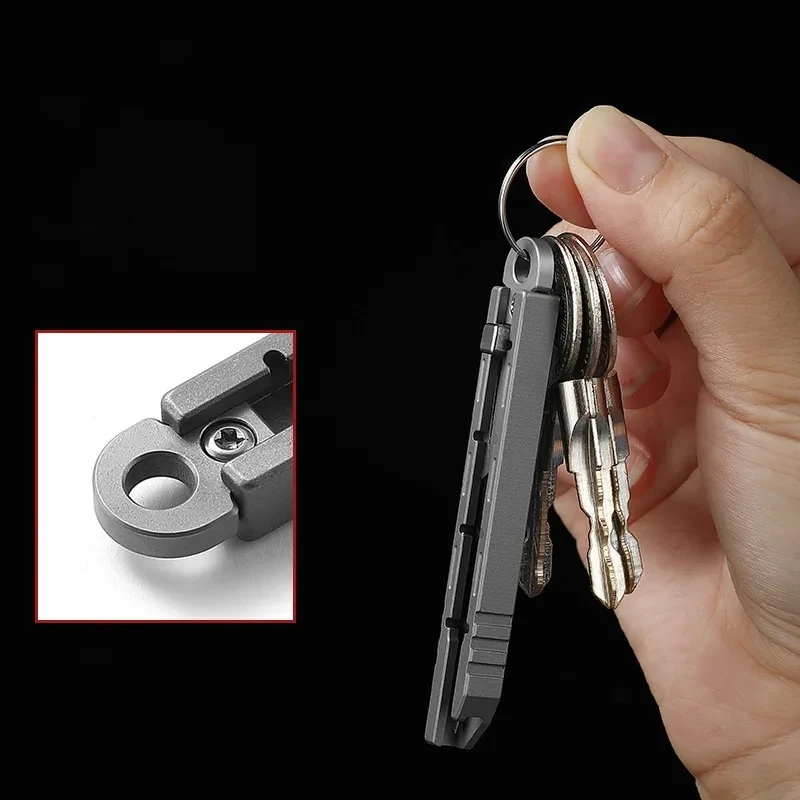 MINI Titanium Alloy Push Knife Multifunctional Portable Keychain Pocket Cutter Utility Knife can Replace Blade NO.11 Scalpel EDC