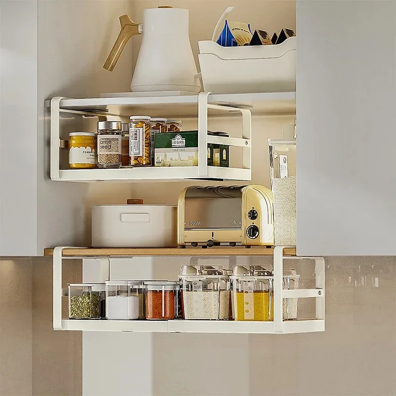 Multifunctional Kitchen Dish Drying Rack with Seasoning Holder, Space-Saving Organizer for Cabinet Wardrobe Closet
