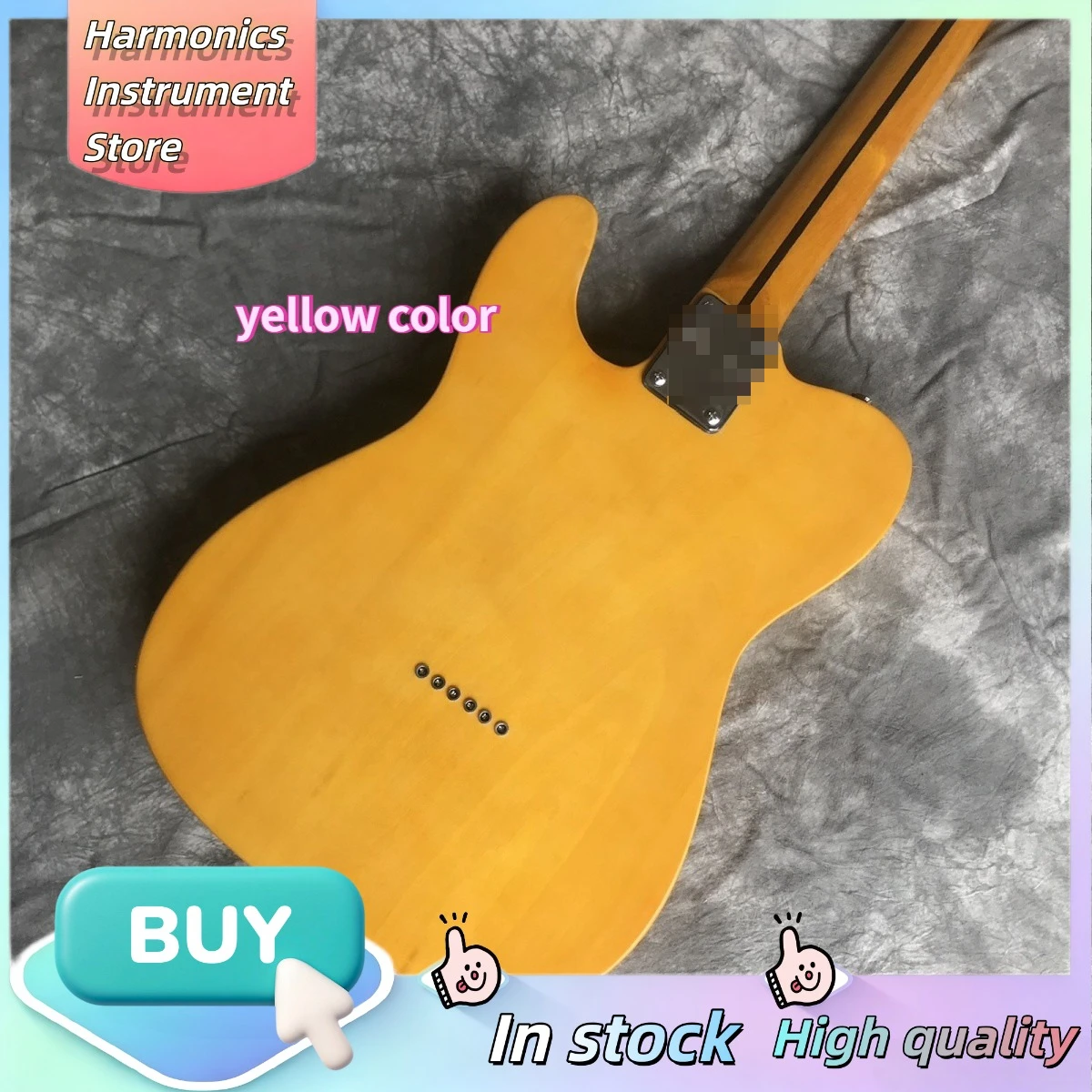 1952 TLE lectric Guitar Butterscotch Alnico 3 Saddle Ashtray Fixed Tailpiece No Tremolo Tele Vintage Performance Guitar