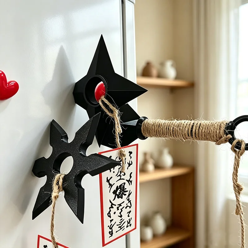 Heißer Anime Ninja Kunai Kühlschrankmagnet Spielzeug Cartoon Cosplay Requisiten PVC Shuriken Modell Dekoration Kühlschrankmagnete Spielzeug Geschenk – Detail 1