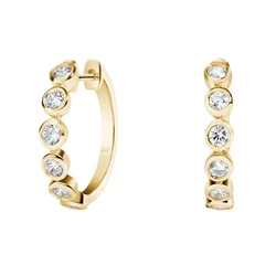 Moissanite Diamond Hoop Earrings 925 Sterling Silver for Women White Gold Plated/18k Gold Plated Fashion Simple Ear Fine Jewelry
