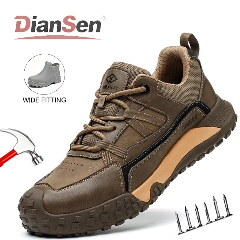 

Lightweight Safety Shoes Men Steel Toe Boots Anti-smash Anti-Puncture Breathable Mesh, Slip Resistant Industrial Work Sneakers