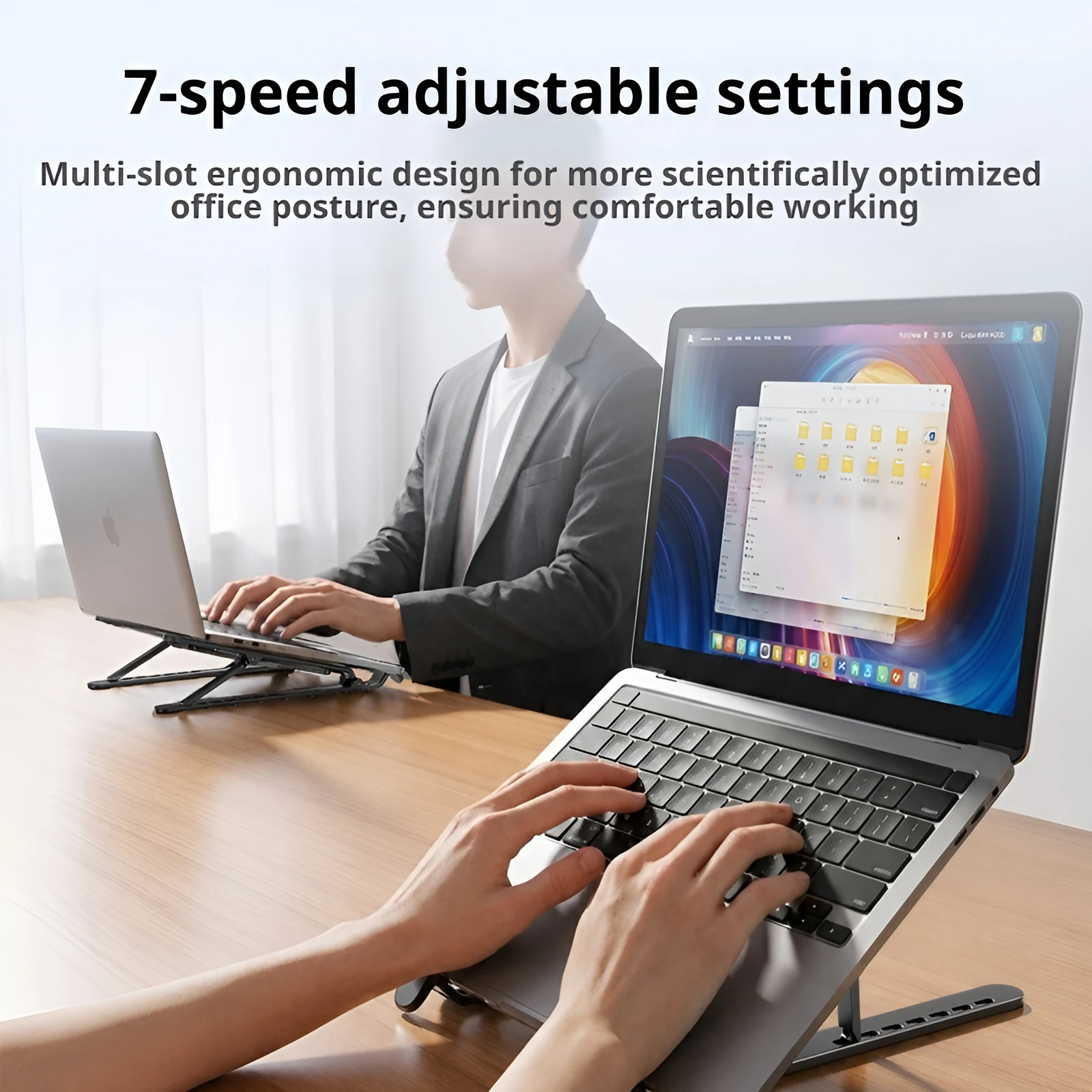 SAMZHE For Macbook Laptop Stand Folding Adjustable ABS Computer Pc Tablet Stand Notebook Tablelaptop Holder Heat Dissipation