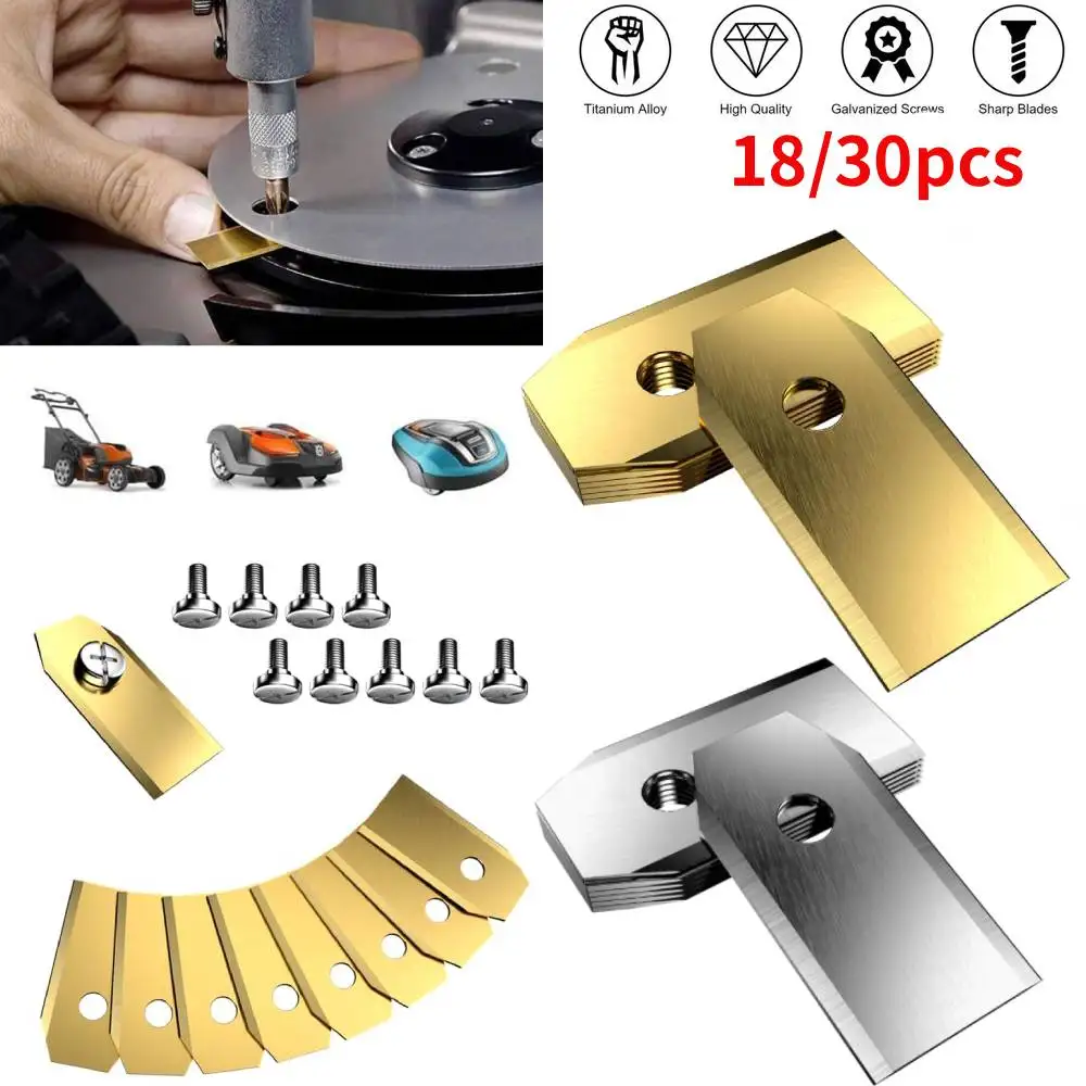 18/30PCS Lawn Mower Cutting Blades Set Stainless Steel Blades Spare Parts 0.7 MM Sharp for Husqvarna Automower/Gardena Lawnmower