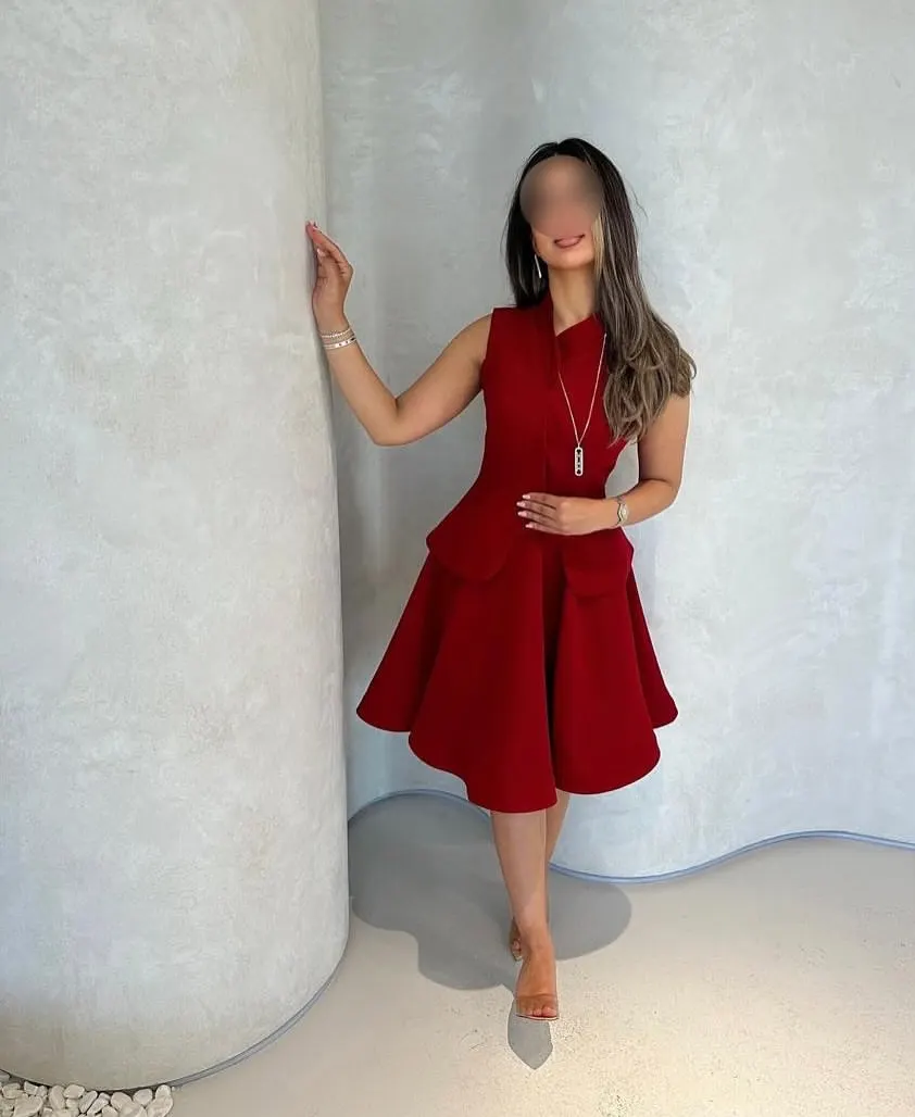 Customized Sleeveless Evening Dresses Knee Length Prom Dresses Vestidos De Noches Party Gowns image 5
