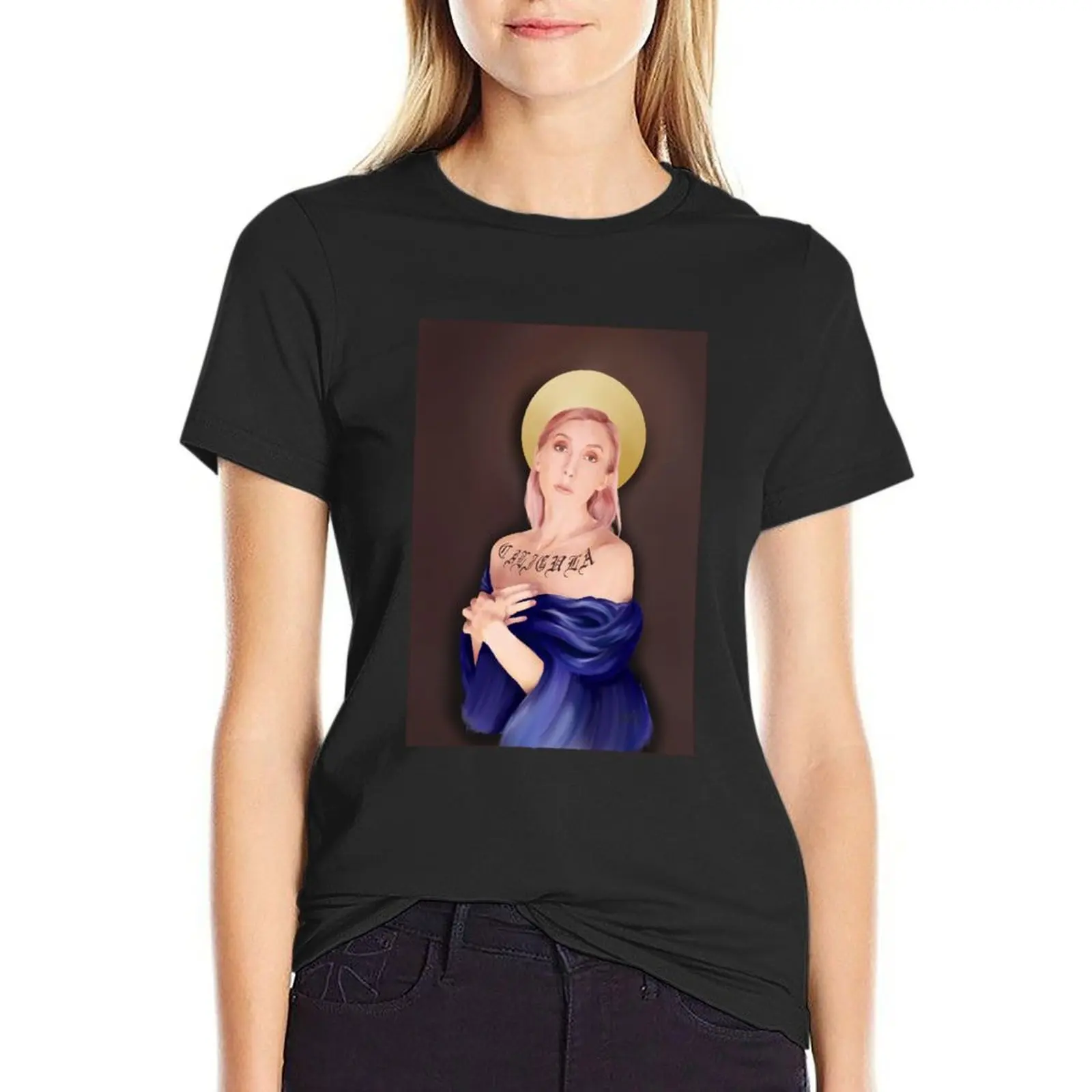 Lingua Ignota Painting T-Shirt anime clothes Aesthetic clothing t-shirts for Women loose fit