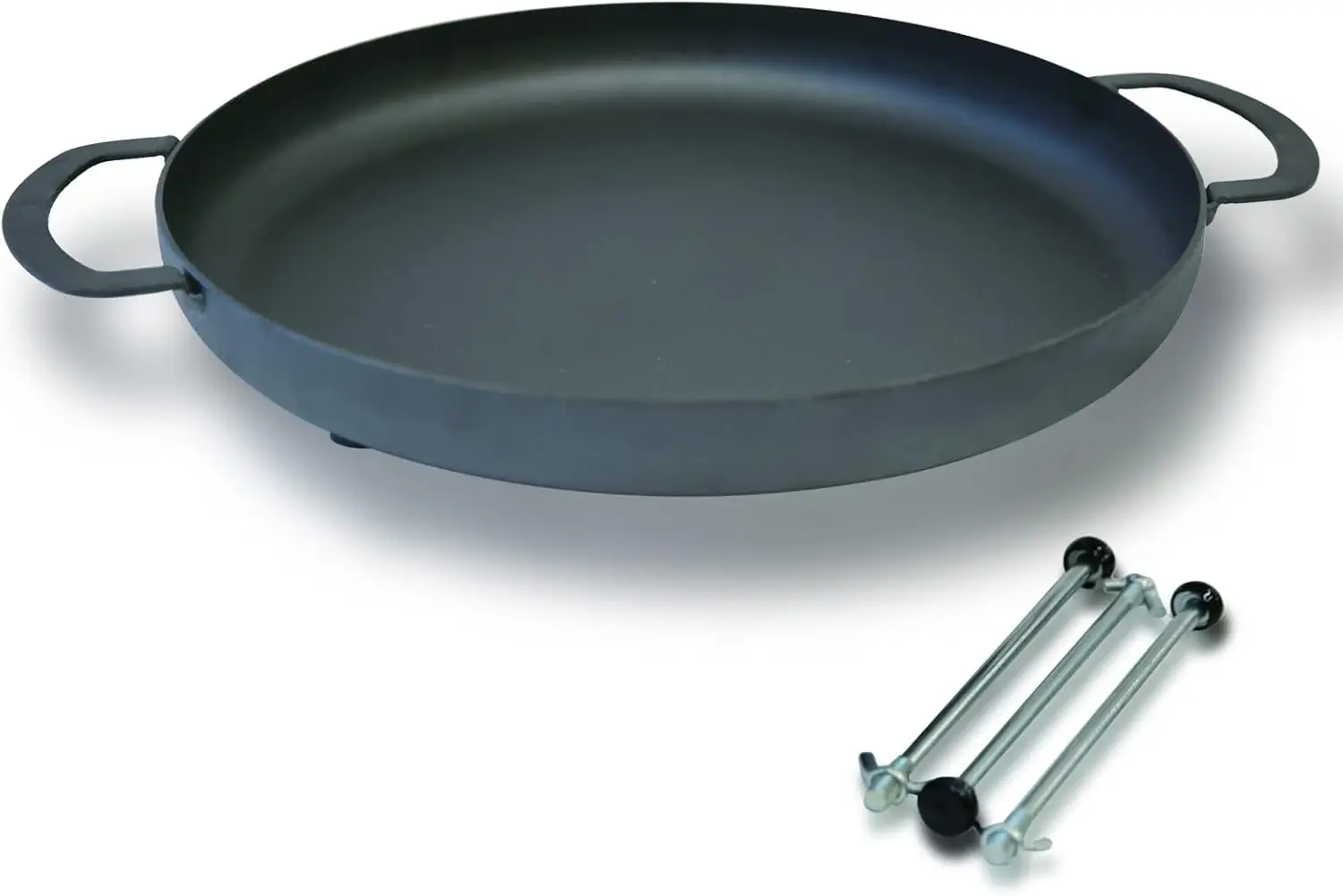 20  Cast Iron Griddle Pan, Seasoned with 100% Vegetable Oil, Cast Iron Pizza Pan with Two Loop Handles, Large Camping Skillets f