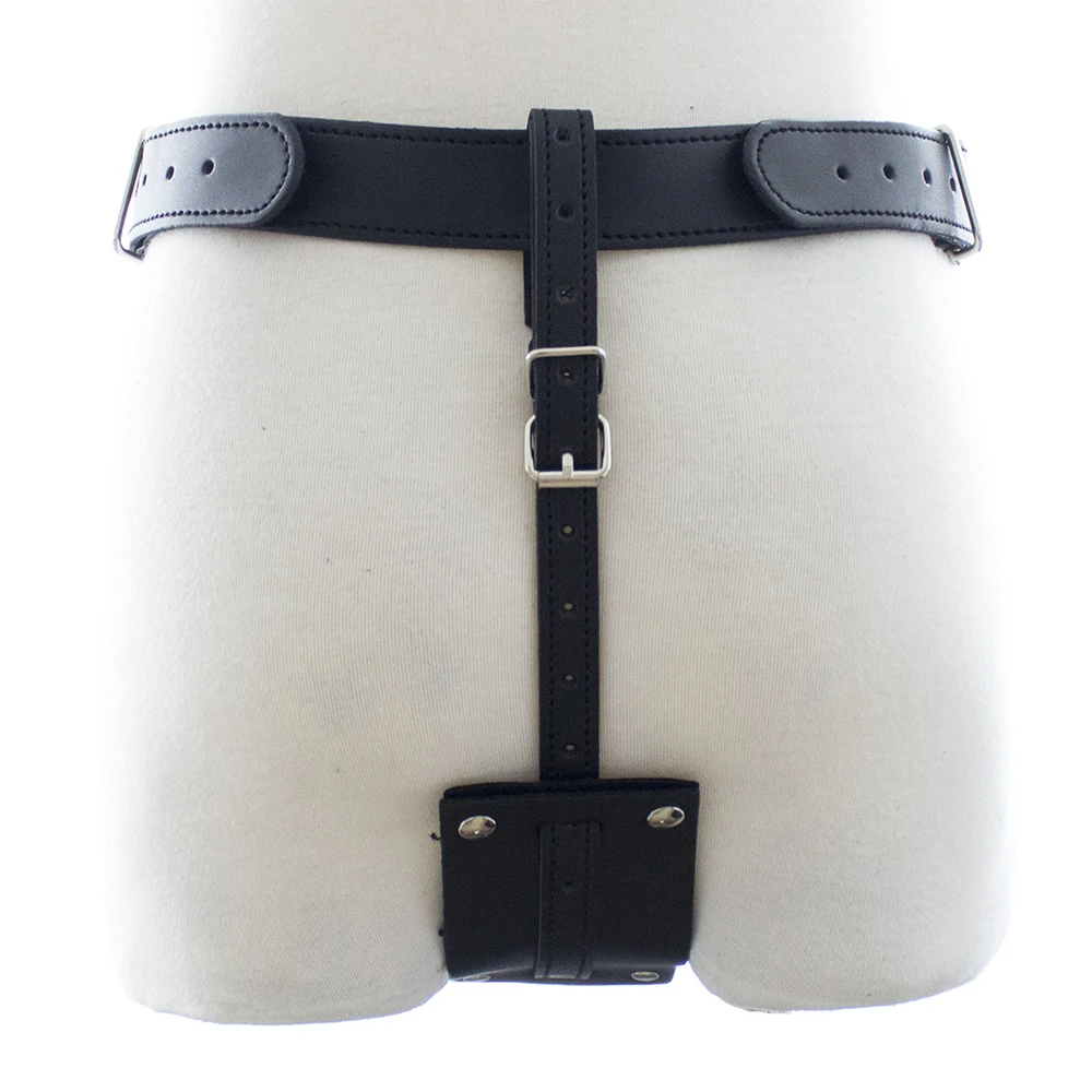 Men G-String Men Thong Men Gay Harness PU Leather Panties Restraint T-Back Thong Underwear Adjustable Waist Black