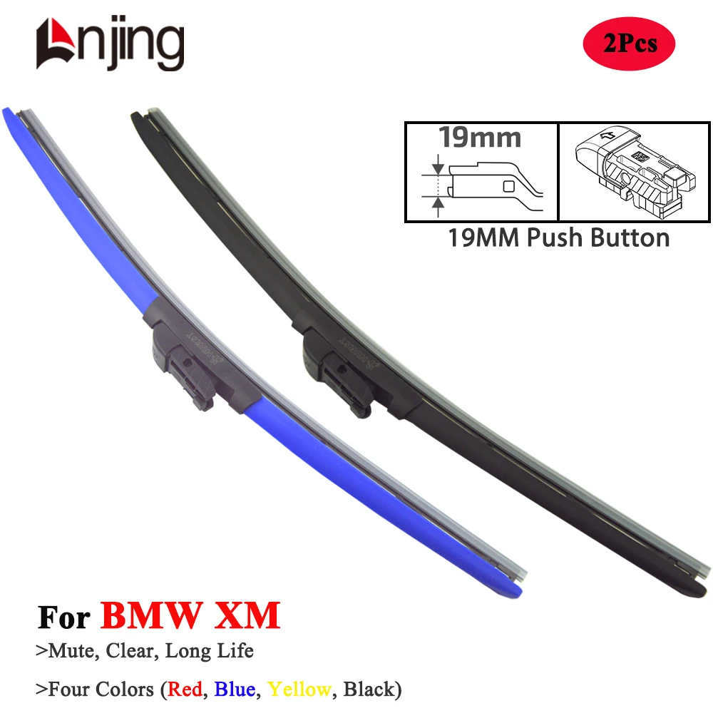 LNJING Colorful Wiper Blades For BMW XM 50E Label Red G09 SUV 2023 2024 2025 Model Car Accessories Blue Yellow Windshield Wipers