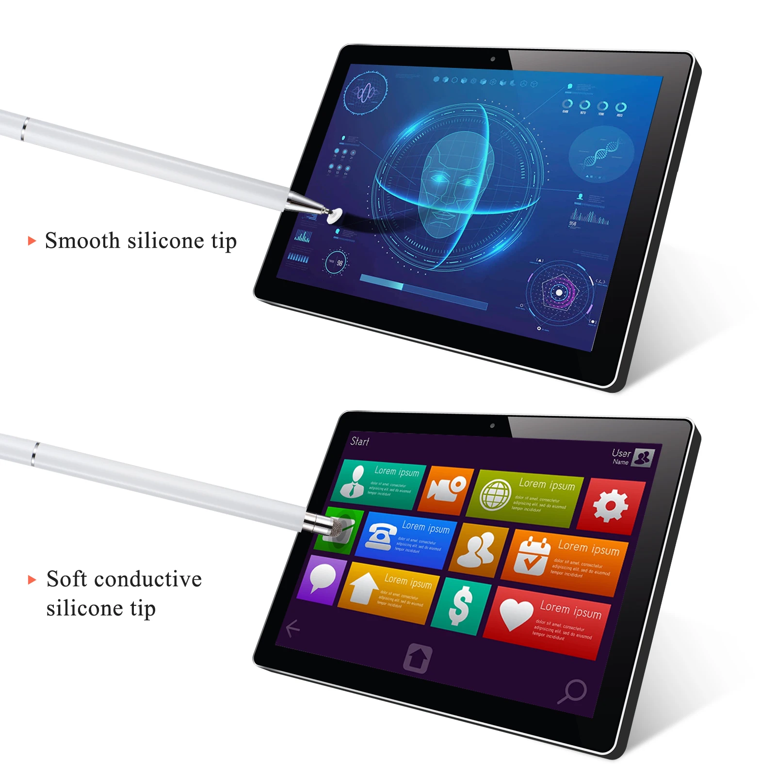 

Stylus For Touch Screen 4 Replacement Nibs Tablet Touch High Precision Magnetic Cap Transparent Tip Compatible With Capacitive