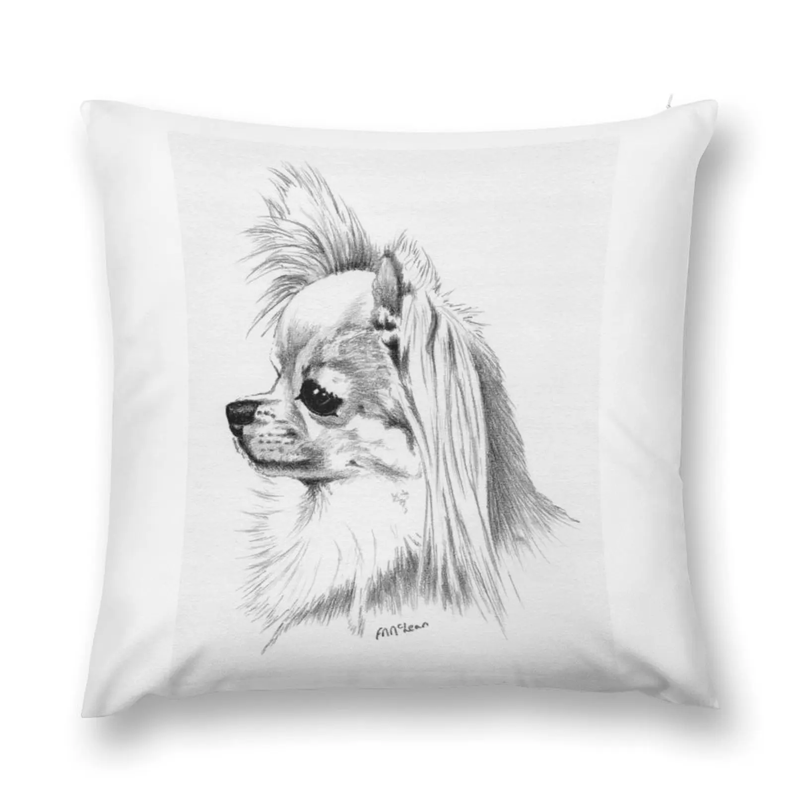 Longcoat chihuahua head portrait Throw Pillow Cushions autumn decoration pillow