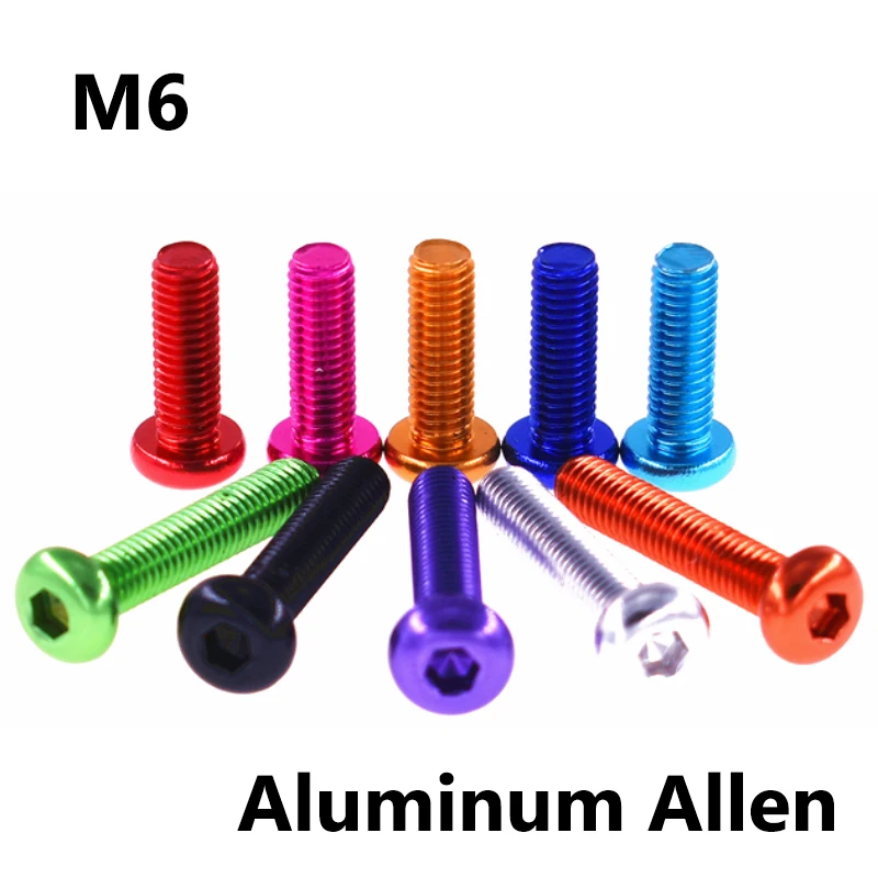 

M6 Colourful Aluminum Button Head Machine Screw Bolts Aluminum Allen Round Hexagon Socket Screws