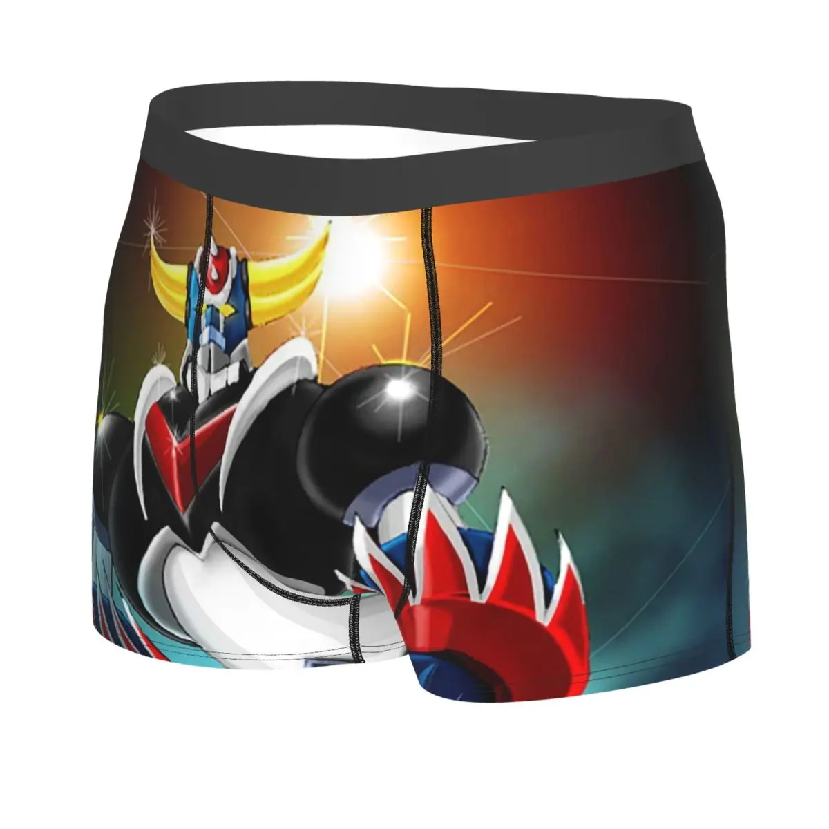 Goldorak Grendizer Underwear Men Sexy Print Customized Anime UFO Robot Goldrake Boxer Shorts Panties