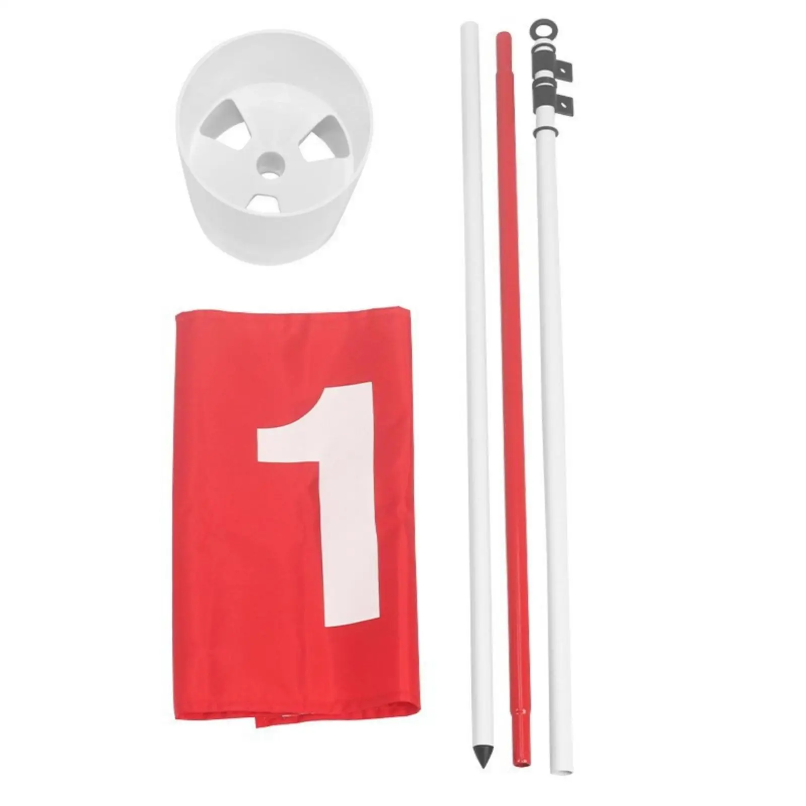 Golf Flag Pole Detachable Iron Assembly Golf Hole Flag Cup Set for Practice Backyard Putting Green Marker