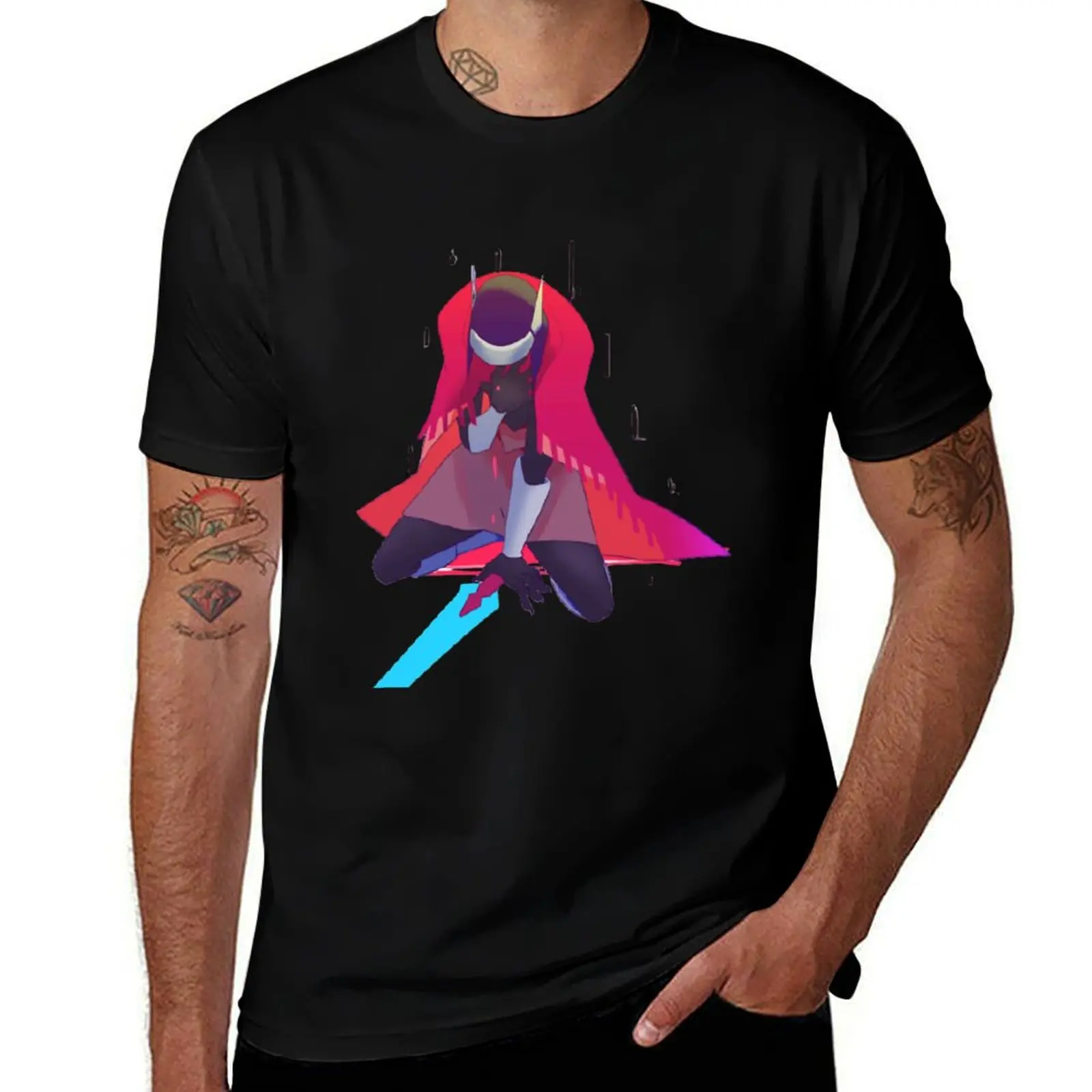 Mens Funny Hyper Light Drifter Halloween T-Shirt Large Size Casual Short Sleeve Top T-Shirt