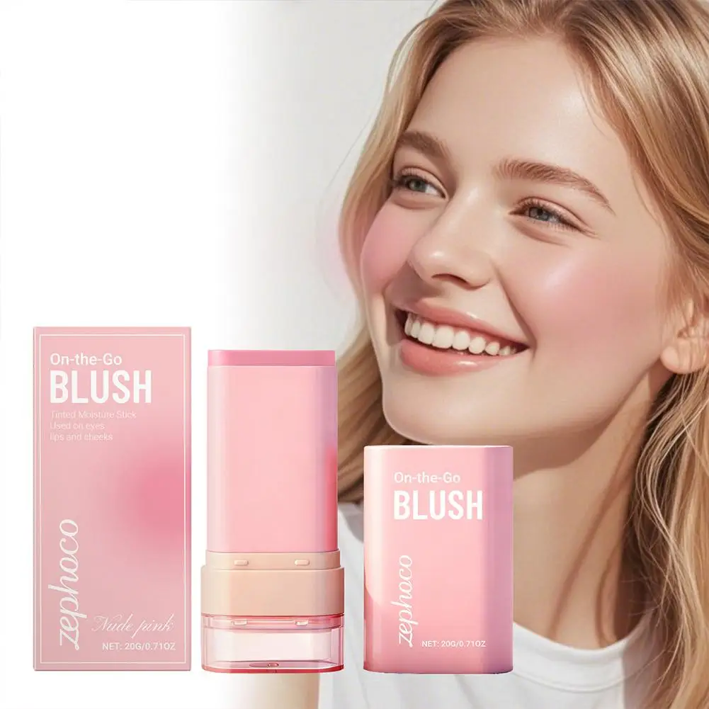 2-in-1-Lidschatten-Lippenstift, Rougestift, tragbar, langlebig, feuchtigkeitsspendend, hohe Farbwiedergabe, aufhellender Hautton, mattierter Stick
