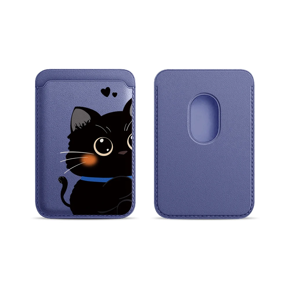 Elegante Katzen-Paar-Leder-Kartenhalter-Handyhülle für Magnetische Hüllen, Geeignet für alle iPhone Magsafe Karten-Handy-Rückseiten-Taschen – Detail 20
