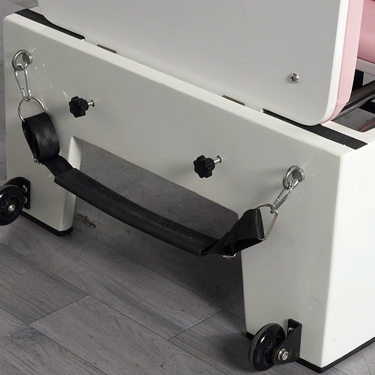 White Painted High Quality Oak Wood Reformer with Korean Springs Heavy Duty Durable Wooden Fitness Training Equipment
