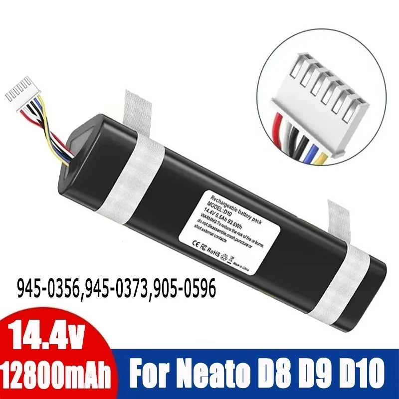 

6500mAh Replacement for Neato Battery Neato D8 D9 D10 945-0356,945-0373,905-0596 Robotic Vacuum Cleaners Li-Ion 14.4V Battery