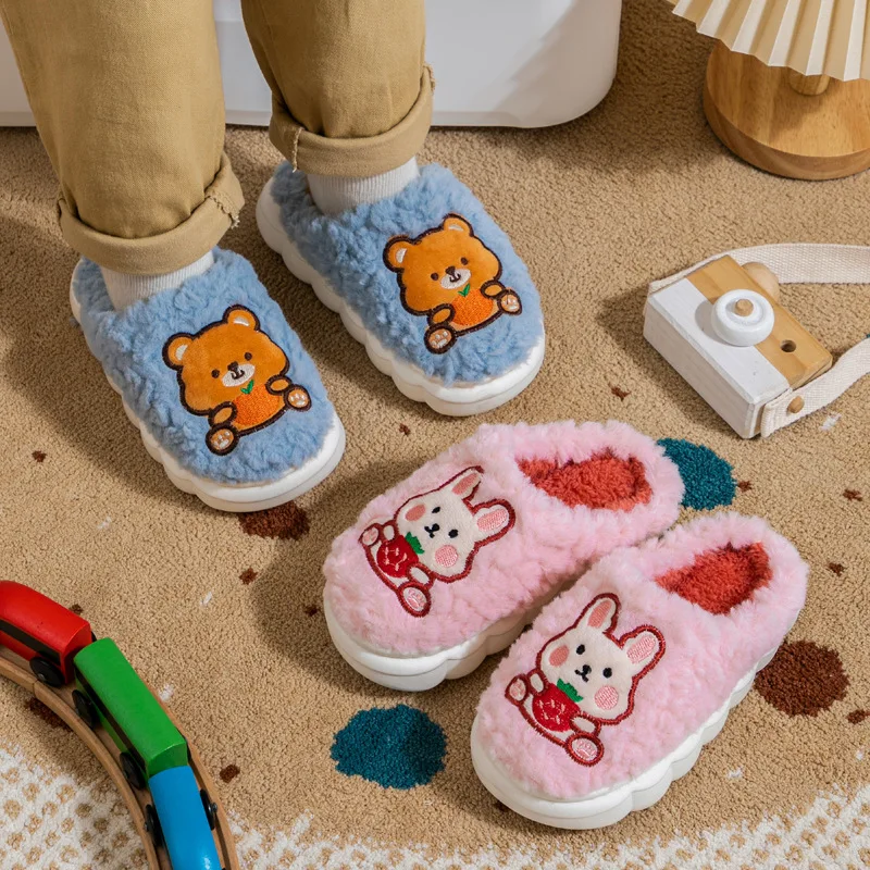 Pantuflas Child Slippers Winter New Cartoon Comfortable Girl Shoe Anti Slip Warm Home Cotton Shoe Cute Boys Shoe Slippers Woman