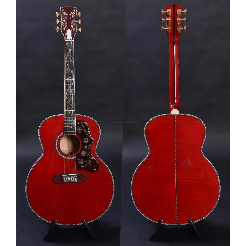 43 Inch Jumbo Size Solid Wood Acoustic Guitar, Handmade String Instrument