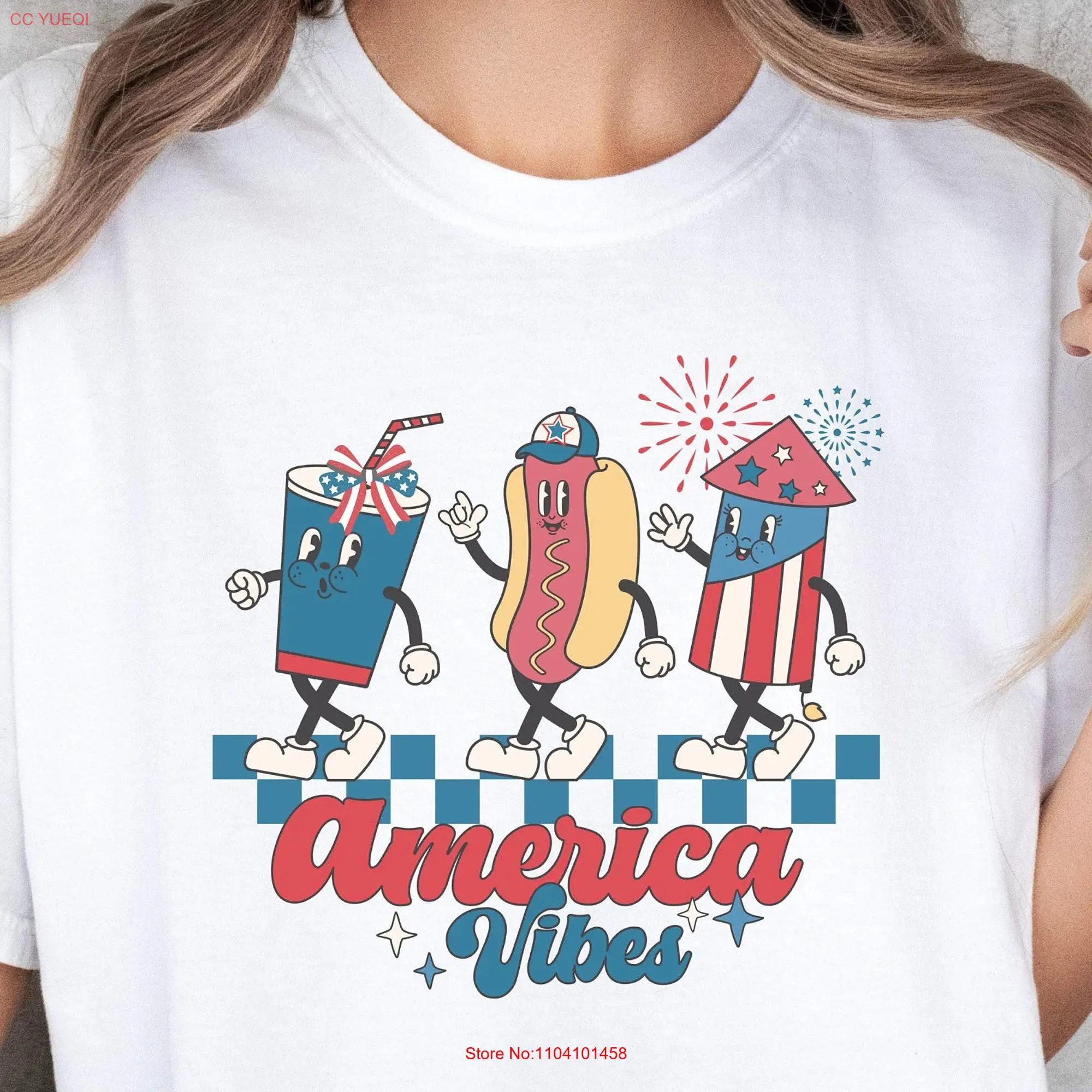 America Vibes Hot Dog Fireworks July 4 T Shirt for USA Independence Day Patriotic Comfort Colors Daughter Trendy