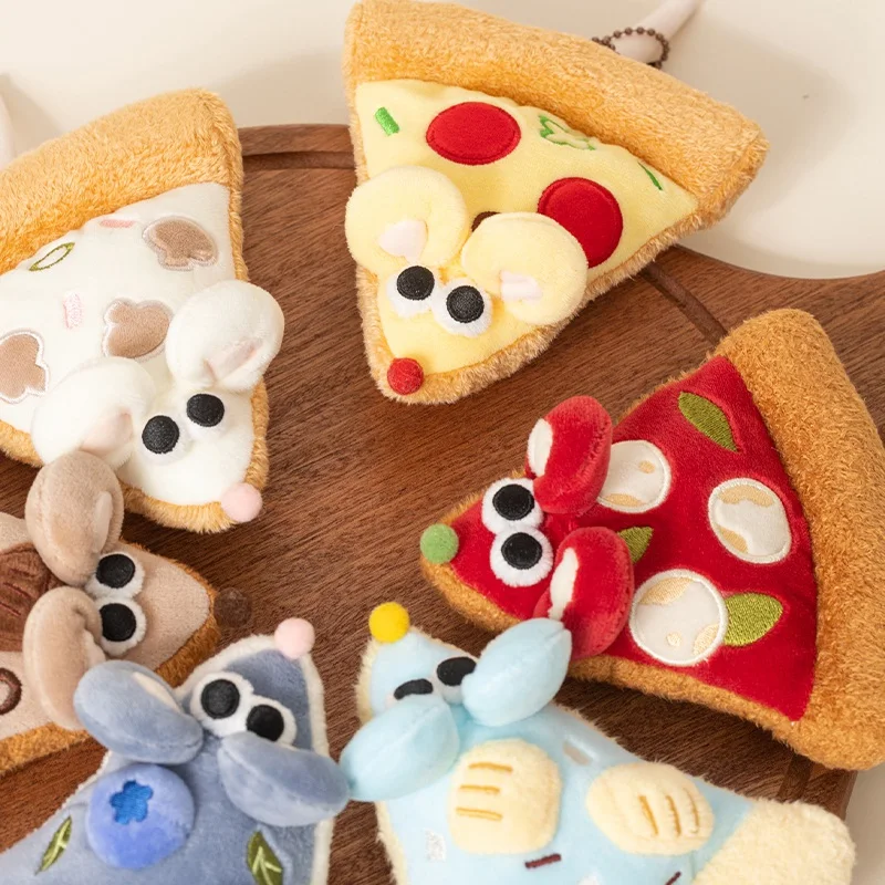 14cm Cartoon Tomato Pizza Keychain Pendant Kawaii Blueberry Doll Cream Mushroom Backpack Bag Decor for Girls Gifts