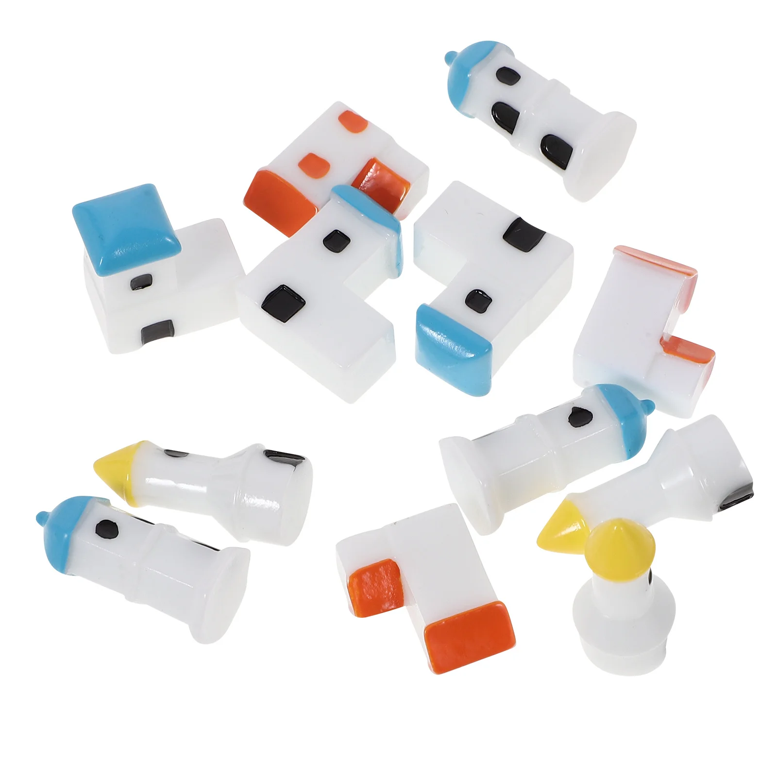 12pçs mini casa de resina estilo mediterrâneo, micro paisagem, decoração de jardim, pequeno ornamento diy, pequenas decorações ao ar livre