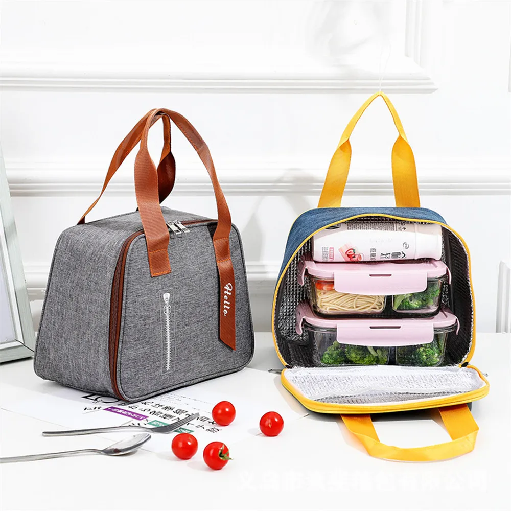 New Portable Lunch Box Large Capacity Cooler Bag Waterproof Oxford Cloth Zipper Thermal Picnic Food Bag For Women Men