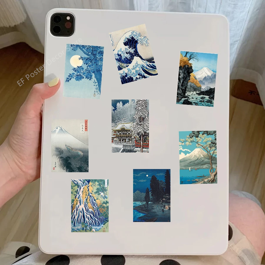 56pcs/set Japan Art Stickers Scenery Decoration Cards Laptop Computer Tablet Refrigerator Helmet Phone Case Frame Suitcase Decor