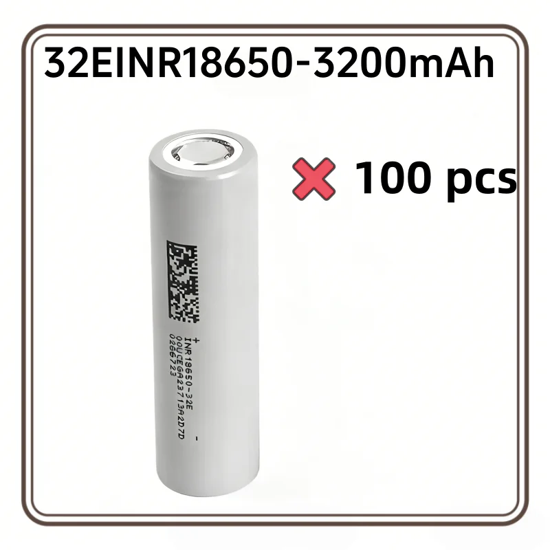 18650 Lithium Rechargeable Battery 3.6V 3.2Ah INR18650 10A 32E for Samsung Flashlights And Tools Real Capacity Long-Lasting Powe