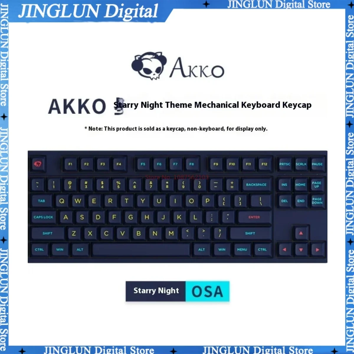 Imagem -06 - Conjunto de Keycap Akko Starry Night Perfil Osa de 187 Teclas Teclado Mecânico Pbt Teclas de Disparo Duplo Compatíveis com os Principais Layouts